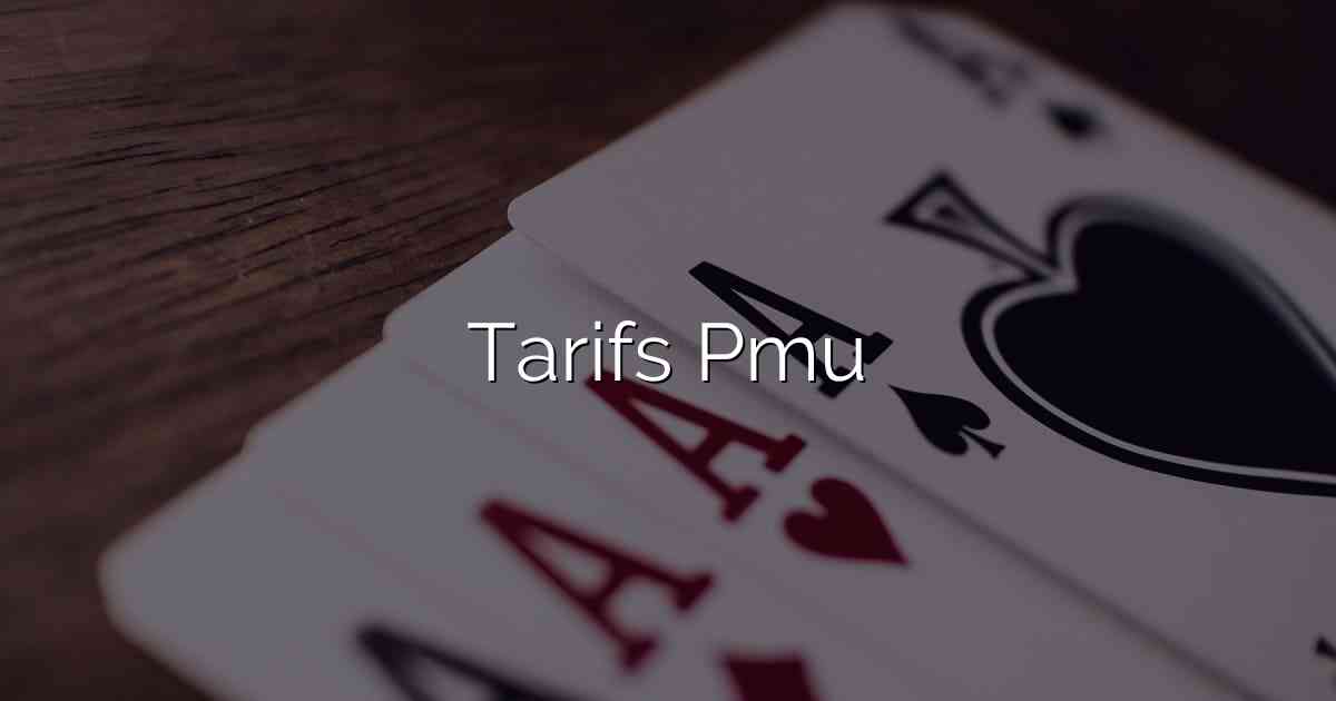 Tarifs Pmu